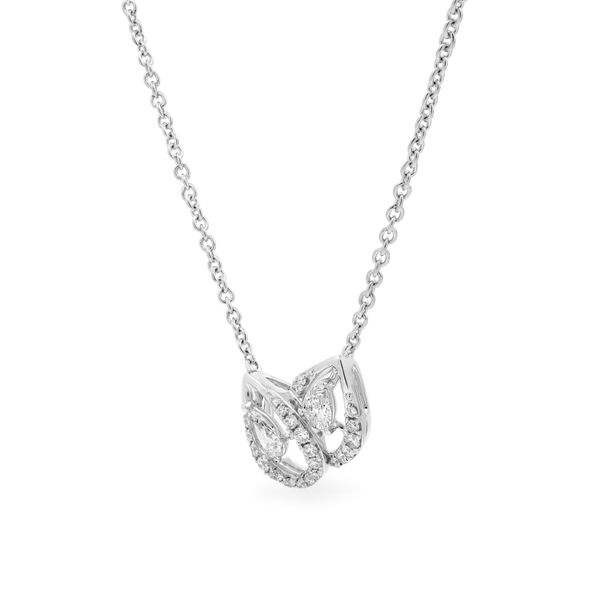 Dây liền mặt vàng trắng 14K gắn kim cương DOJI ALPR000501F2DA1