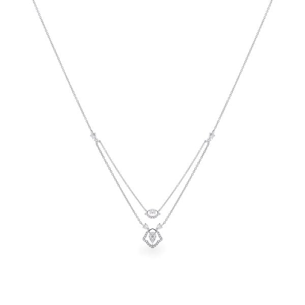 Dây liền mặt vàng trắng 14K gắn kim cương DOJI ALPR000502F2DA1