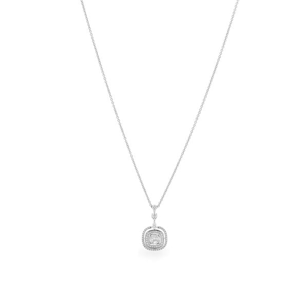 Dây liền mặt vàng trắng 14K gắn kim cương DOJI ALPR000505F2DA1