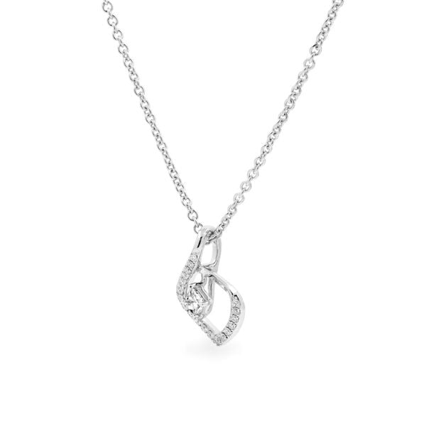 Dây liền mặt vàng trắng 14K gắn kim cương DOJI ALPR000516F2DA1