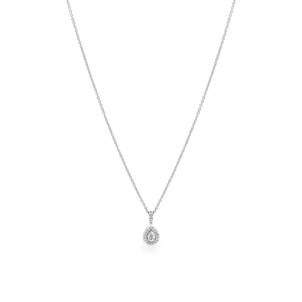 Dây liền mặt vàng trắng 14K gắn kim cương DOJI ALPR000519F2DA1 