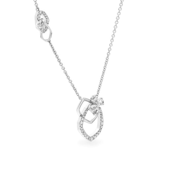 Dây liền mặt vàng trắng 14K gắn kim cương DOJI ALPR000533F2DA1