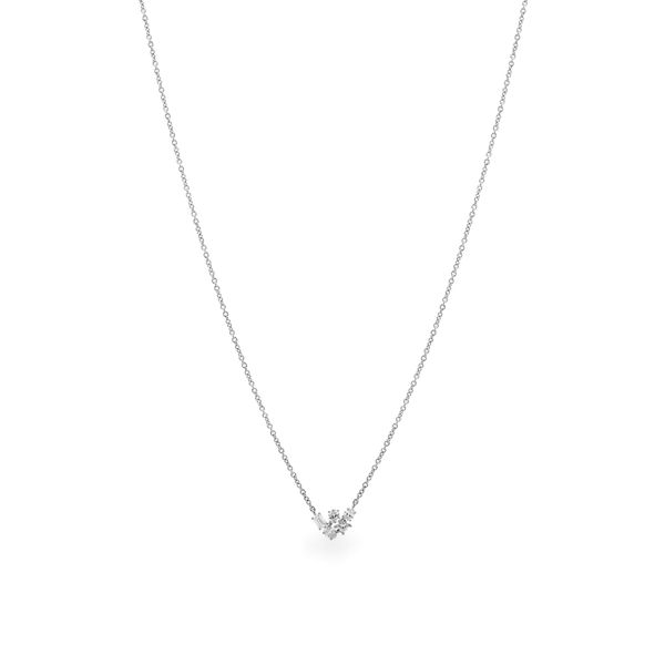 Dây liền mặt vàng trắng 14K gắn kim cương DOJI ALPR000539F2DA1