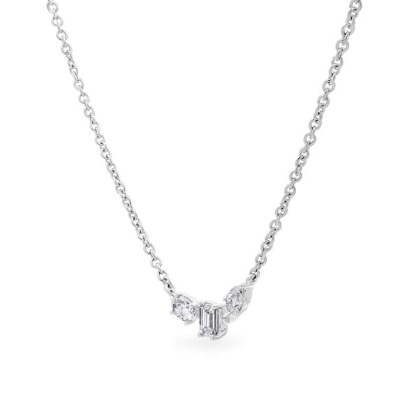 Dây liền mặt vàng trắng 14K gắn kim cương DOJI ALPR000542F2DA1