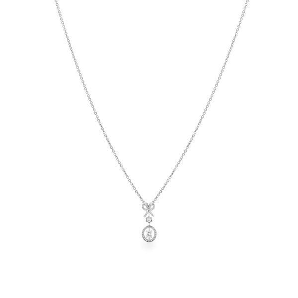 Dây liền mặt vàng trắng 14K gắn kim cương DOJI ALPR000547F2DA1