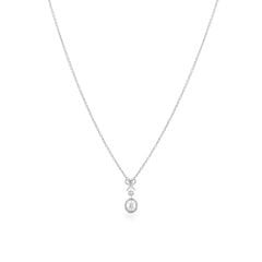 Dây liền mặt vàng trắng 14K gắn kim cương DOJI ALPR000547F2DA1