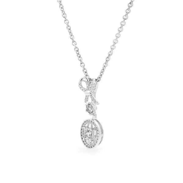 Dây liền mặt vàng trắng 14K gắn kim cương DOJI ALPR000547F2DA1