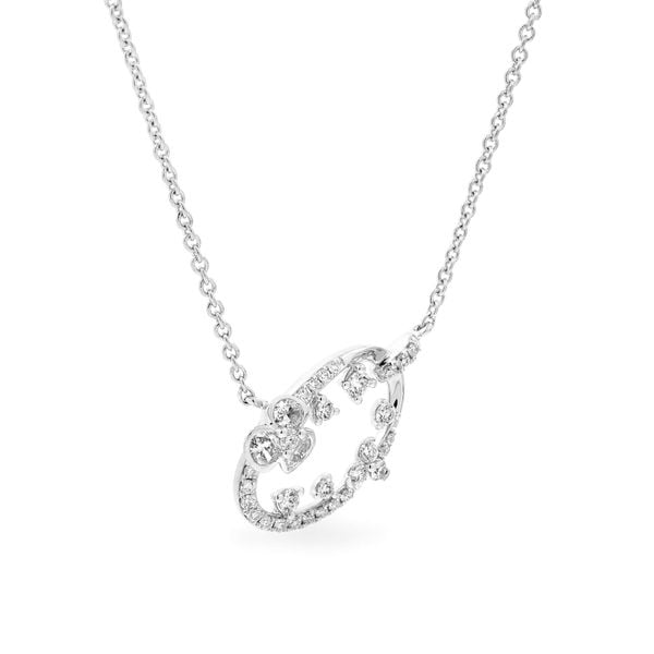 Dây liền mặt vàng trắng 14K gắn kim cương DOJI ALPR000548F2DA1