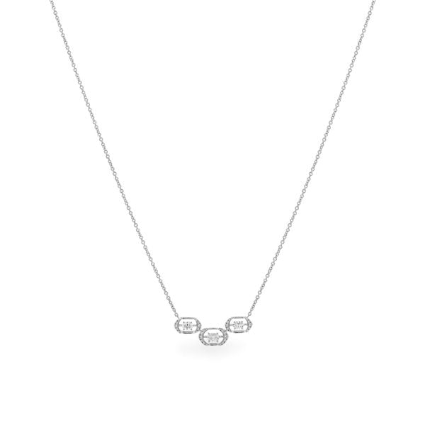 Dây liền mặt vàng trắng 14K gắn kim cương DOJI ALPR000549F2DA1