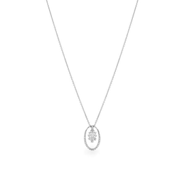 Dây liền mặt vàng trắng 14K gắn kim cương DOJI ALPR000551F2DA1