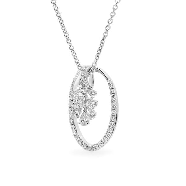 Dây liền mặt vàng trắng 14K gắn kim cương DOJI ALPR000551F2DA1