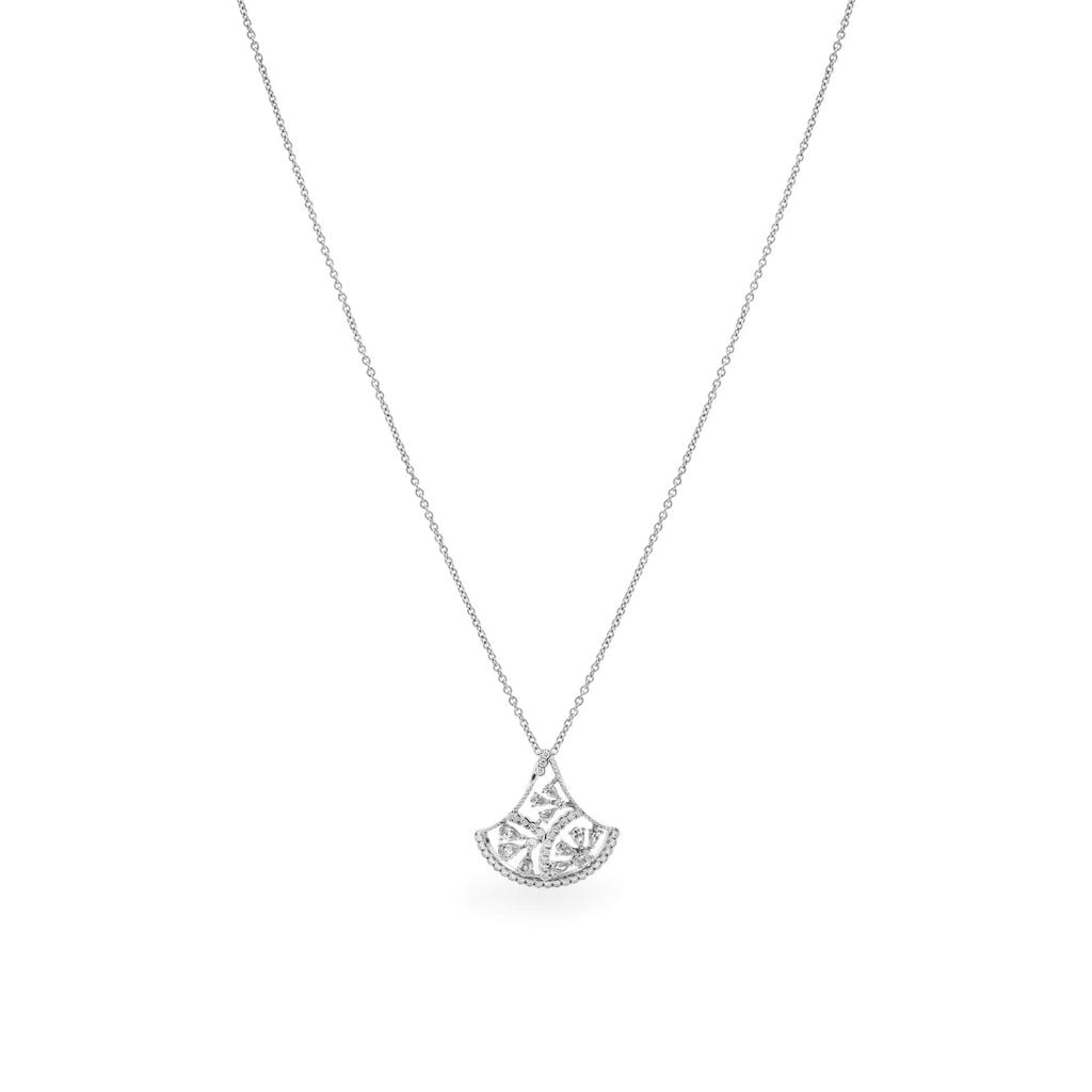 Dây liền mặt vàng trắng 14K gắn kim cương DOJI ALPR000558F2DA1 