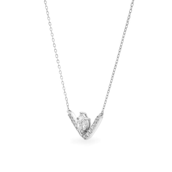 Dây liền mặt vàng trắng 14K gắn kim cương DOJI ALPR400173F2DA1