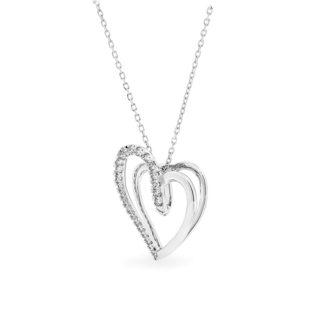 Dây liền mặt vàng trắng 14K gắn kim cương DOJI ALPR700005F2DA1 