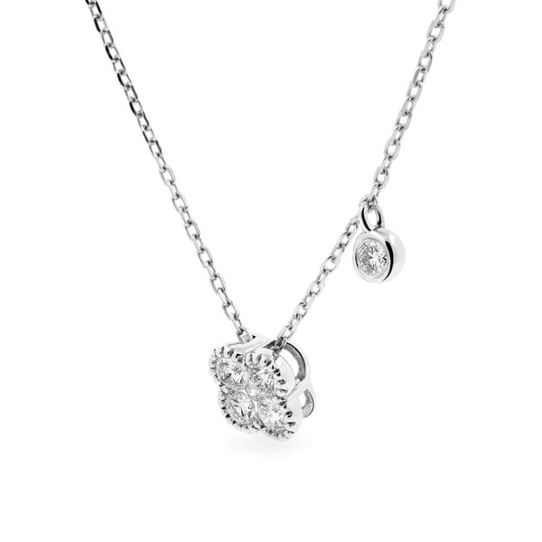 Dây liền mặt vàng trắng 14K gắn kim cương DOJI ALPR700006F2DA1