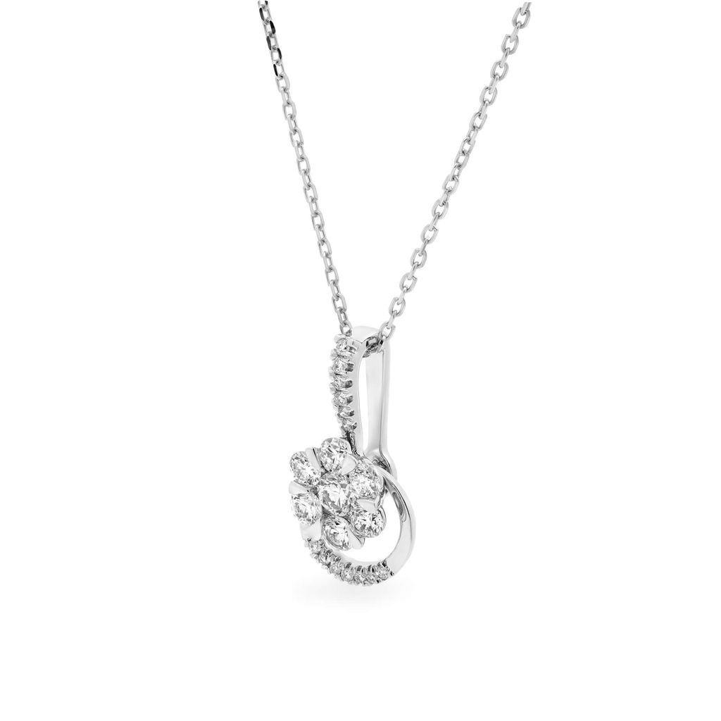 Dây liền mặt vàng trắng 14K gắn kim cương DOJI ALPR700020F2DA1 