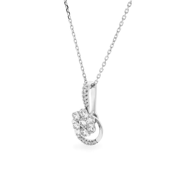 Dây liền mặt vàng trắng 14K gắn kim cương DOJI ALPR700020F2DA1