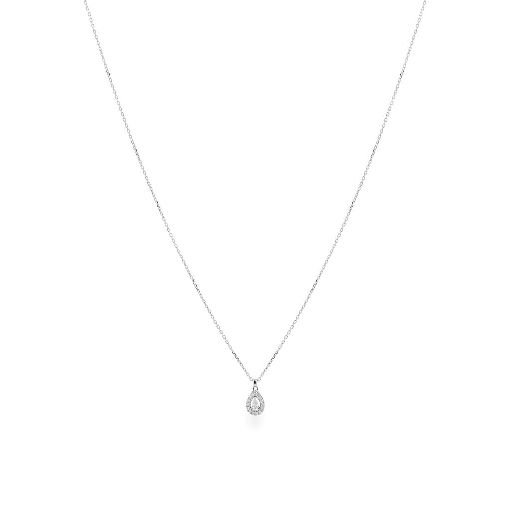 Dây liền mặt vàng trắng 14K gắn kim cương DOJI ALPR700024F2DA1 