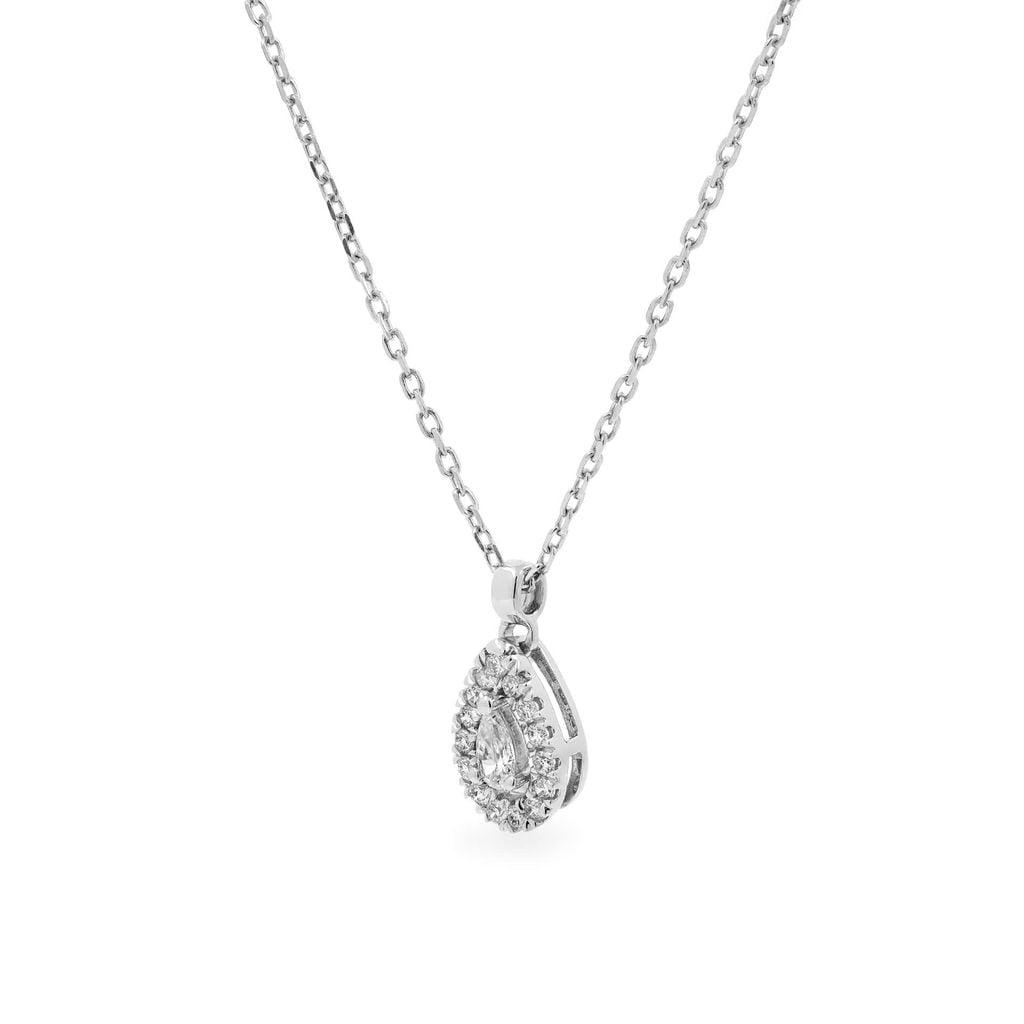 Dây liền mặt vàng trắng 14K gắn kim cương DOJI ALPR700024F2DA1 