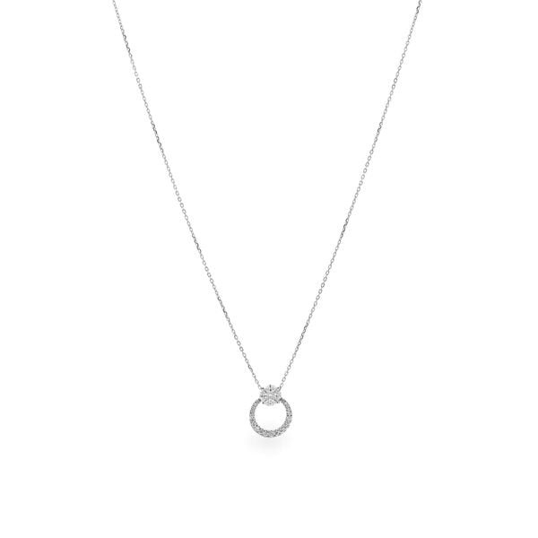 Dây liền mặt vàng trắng 14K gắn kim cương DOJI ALPR700027F2DA1