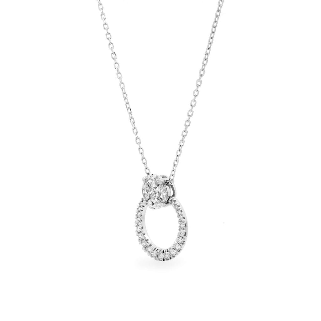 Dây liền mặt vàng trắng 14K gắn kim cương DOJI ALPR700027F2DA1 