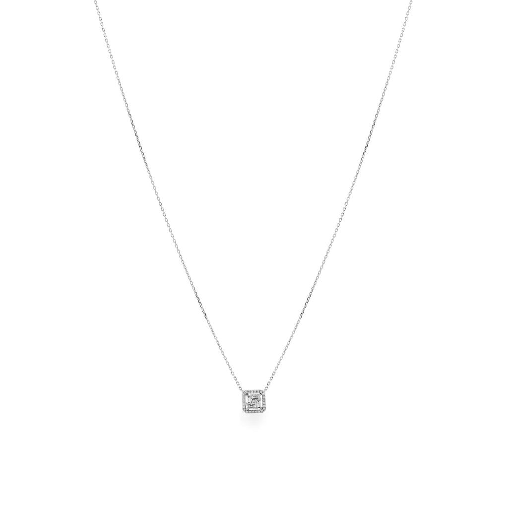 Dây liền mặt vàng trắng 14K gắn kim cương DOJI ALPR700028F2DA1 