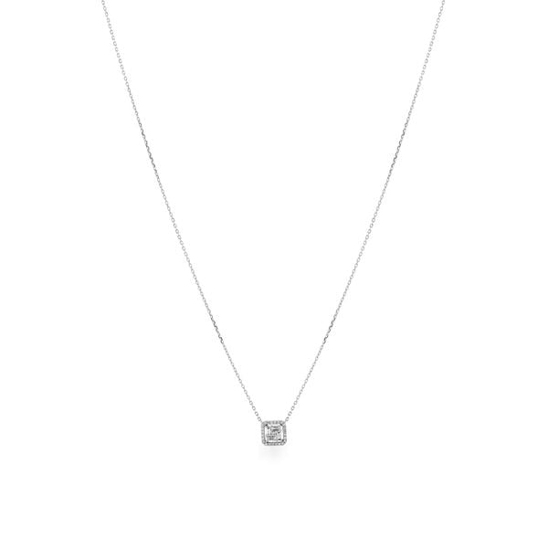 Dây liền mặt vàng trắng 14K gắn kim cương DOJI ALPR700028F2DA1