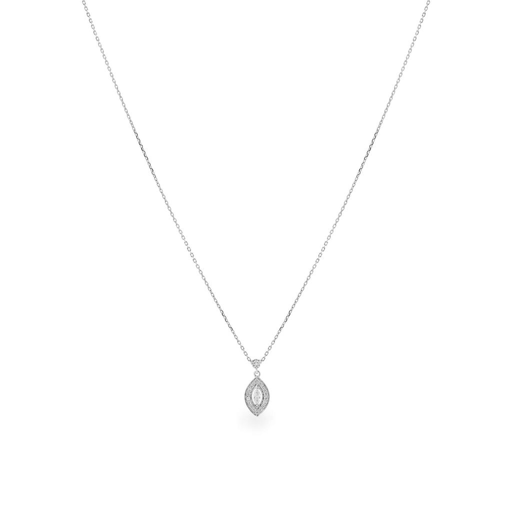 Dây liền mặt vàng trắng 14K gắn kim cương DOJI ALPR700034F2DA1 