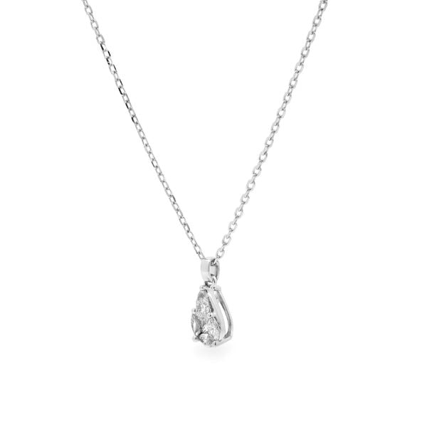 Dây liền mặt vàng trắng 14K gắn kim cương DOJI ALPR700037F2DA1