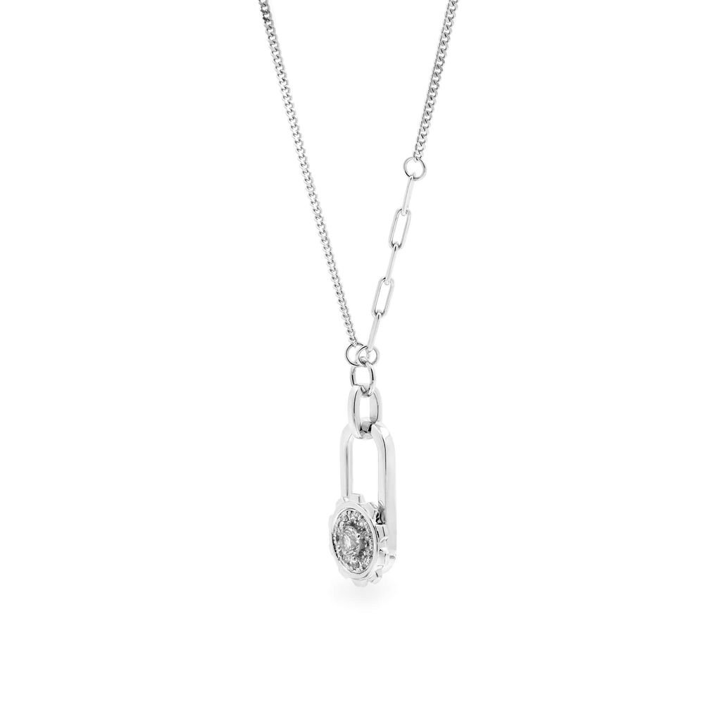 Dây liền mặt vàng trắng 14K gắn kim cương DOJI ALPR800016F2DA1 
