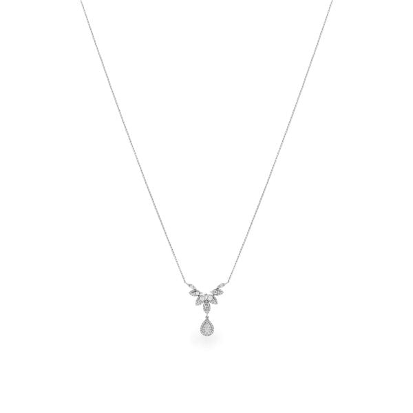 Dây liền mặt vàng trắng 14K gắn kim cương DOJI ALPR800033F2DA1