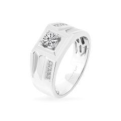 Nhẫn vàng trắng 14K gắn kim cương DOJI AMRB200017F2HA1