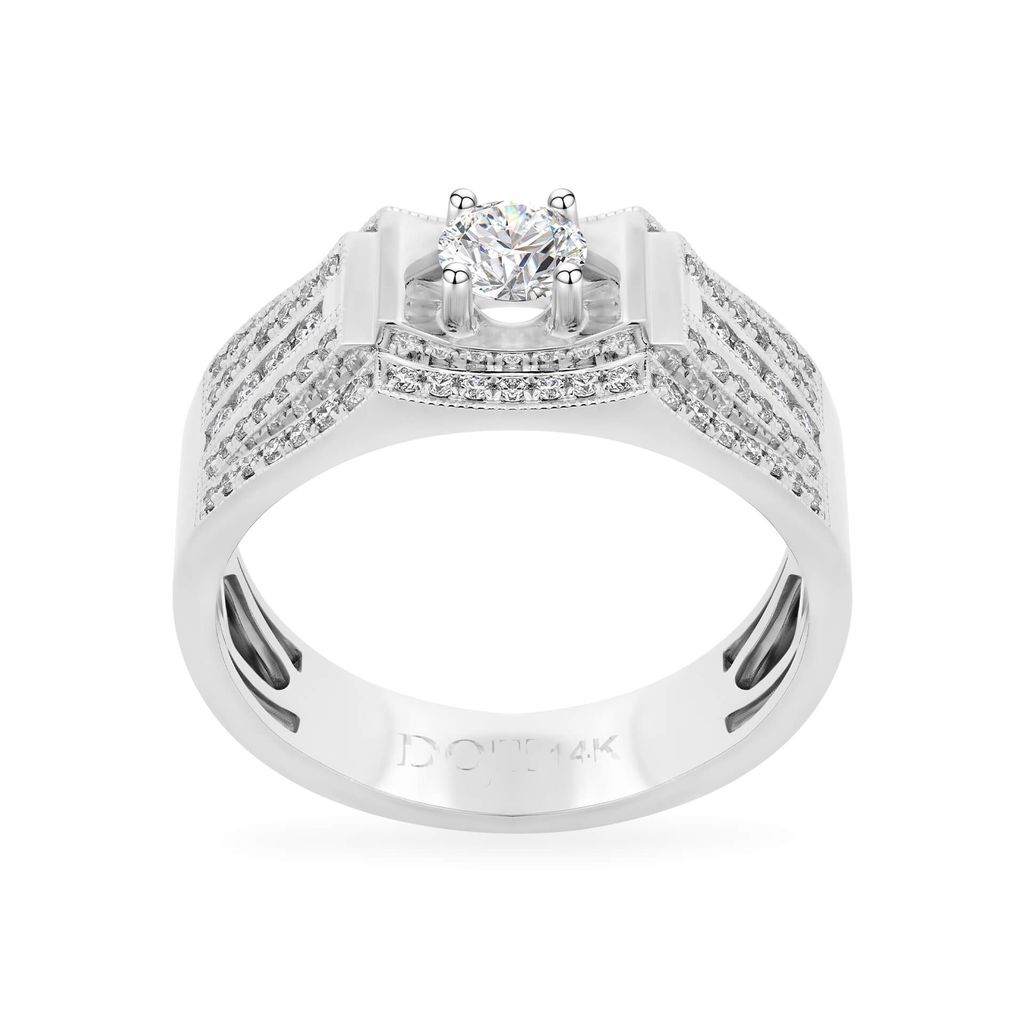 Nhẫn vàng trắng 14K gắn kim cương DOJI AMRB200028F2HA1 