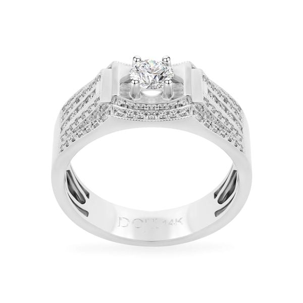 Nhẫn vàng trắng 14K gắn kim cương DOJI AMRB200028F2HA1