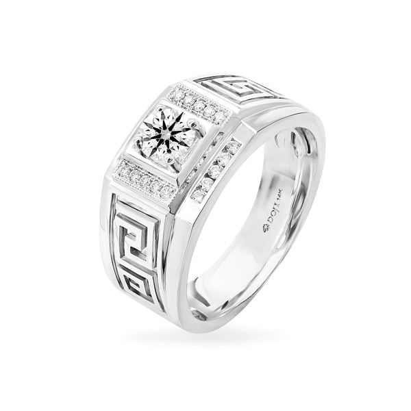 Nhẫn vàng trắng 14K gắn kim cương DOJI AMRB200033F2HA1