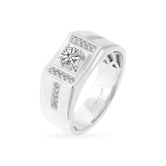 Nhẫn vàng trắng 14K gắn kim cương DOJI AMRB200034F2HA1