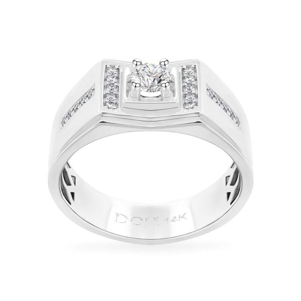 Nhẫn vàng trắng 14K gắn kim cương DOJI AMRB200034F2HA1