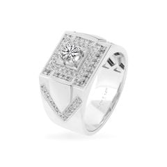 Nhẫn vàng trắng 14K gắn kim cương DOJI AMRB200076F2HA1