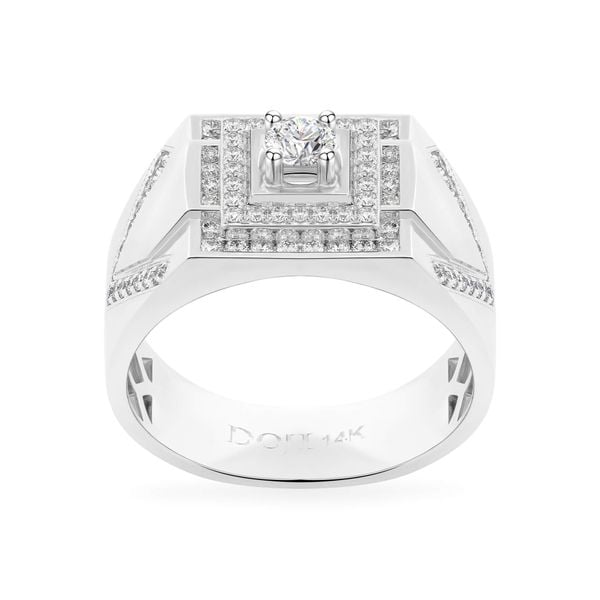 Nhẫn vàng trắng 14K gắn kim cương DOJI AMRB200076F2HA1