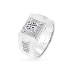 Nhẫn vàng trắng 14K gắn kim cương DOJI AMRB300008F2HA1