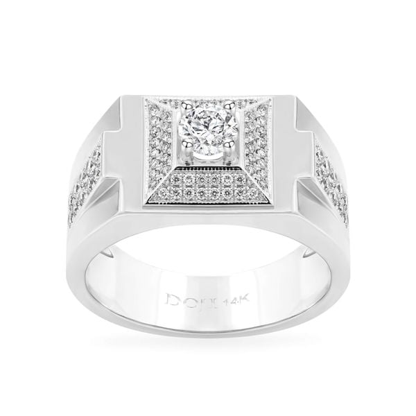 Nhẫn vàng trắng 14K gắn kim cương DOJI AMRB300008F2HA1
