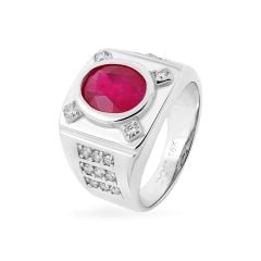 Nhẫn vàng trắng 18K gắn đá ruby DOJI AMRH000000D2RU1