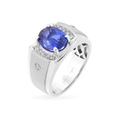 Nhẫn vàng trắng 18K gắn đá sapphire DOJI AMRH000173D2SA1