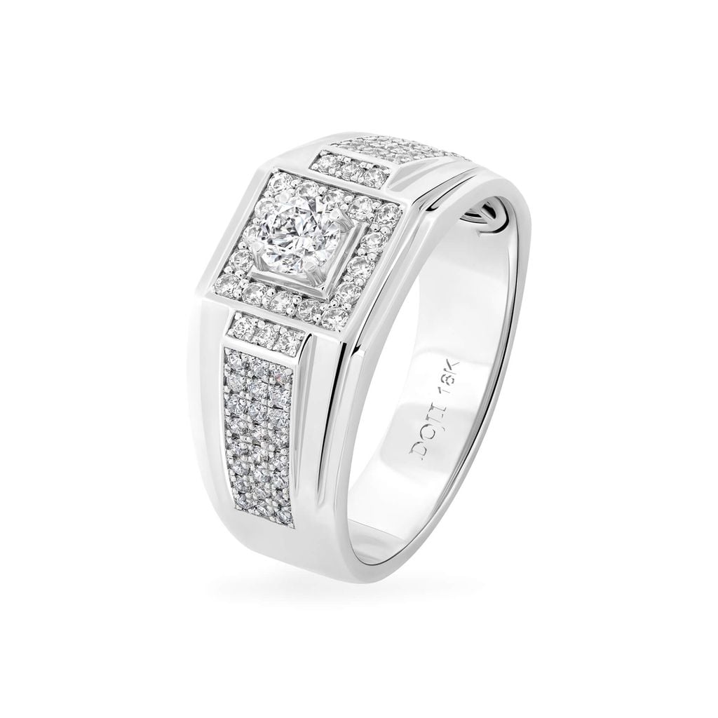 Nhẫn vàng trắng 18K gắn đá CZ DOJI AMRM200432D2CZ1 