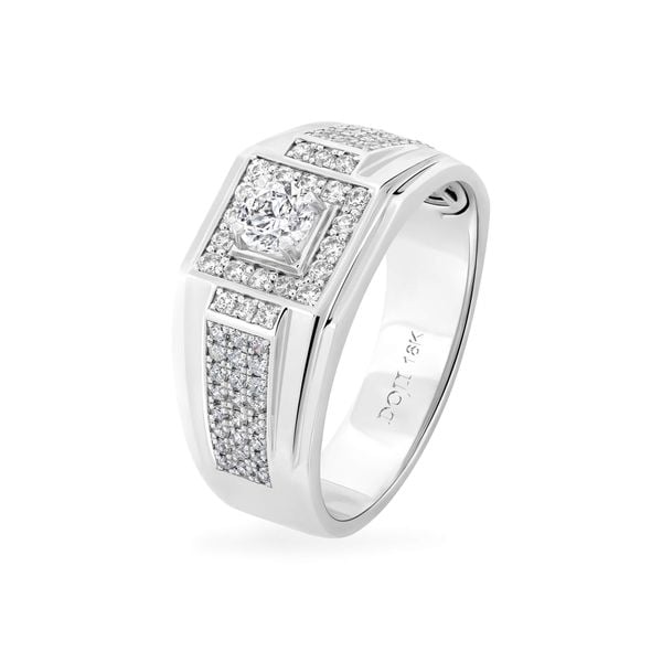 Nhẫn vàng trắng 18K gắn đá CZ DOJI AMRM200432D2CZ1