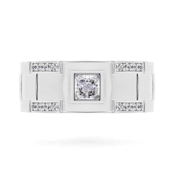 Nhẫn vàng trắng 18K gắn đá CZ DOJI AMRM200476D2CZ1