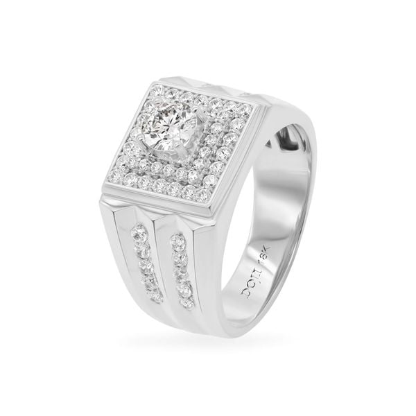 Nhẫn vàng trắng 18K gắn đá CZ DOJI AMRM300153D2CZ1