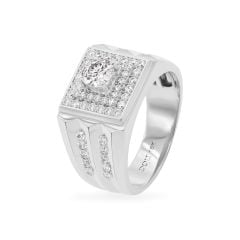 Nhẫn vàng trắng 18K gắn đá CZ DOJI AMRM300153D2CZ1