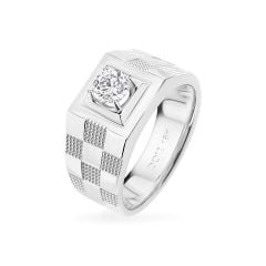 Nhẫn vàng trắng 18K gắn đá CZ DOJI AMRM300477D2CZ1
