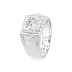 Nhẫn vàng trắng 18K gắn đá CZ DOJI AMRM400141D2CZ1